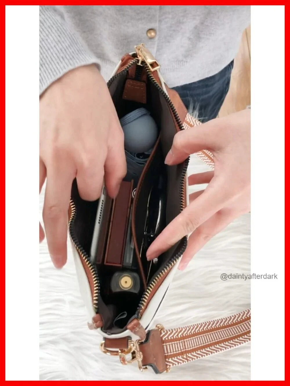 Vegan Leather Crossbody Bag with Wide Strap Hobo Purse